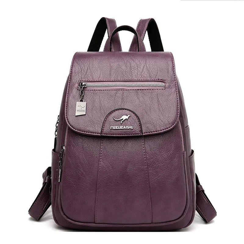 Stilvoller Lederrucksack für Damen | Diebstahlsichere Tasche | Kreszentia