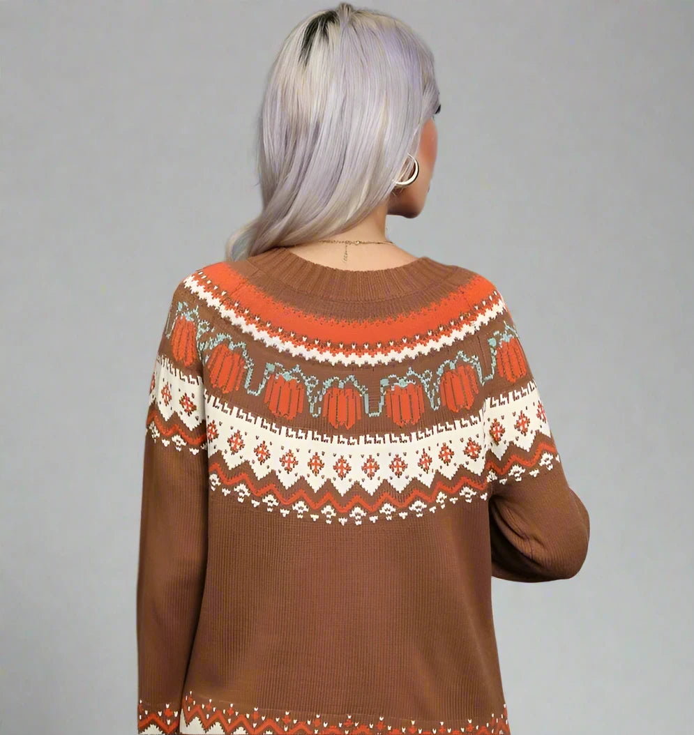 Geometrischer Jacquardpullover | Elanor