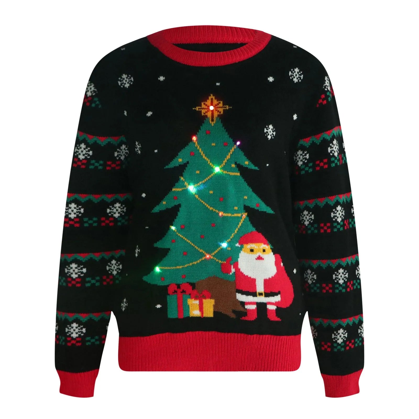 Pullover mit LED-Weihnachtsbaum-Print | Almuth