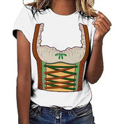 Damen Oktoberfest T-Shirt | Bayerischer Stil | Lustiges Bier-T-Shirt für Oktoberfest | Barbary