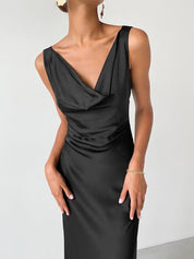 Vivienne-Kleid | Langes schwarzes Kleid ohne Ärmel für exklusive Anlässe