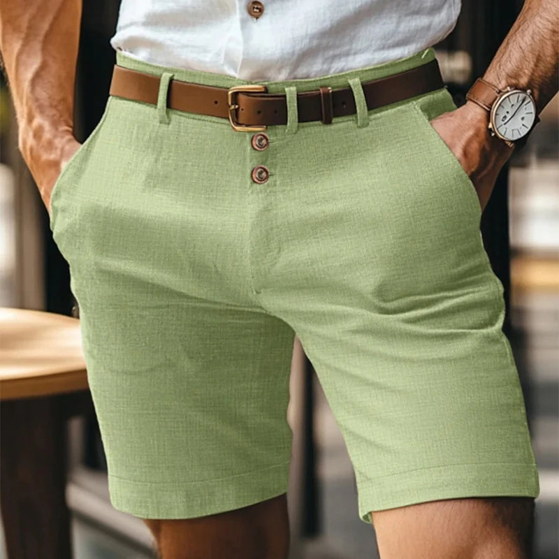 Vintage Leinen Schlanke Passform Shorts für Männer | Sommer | Frühling | Humvee