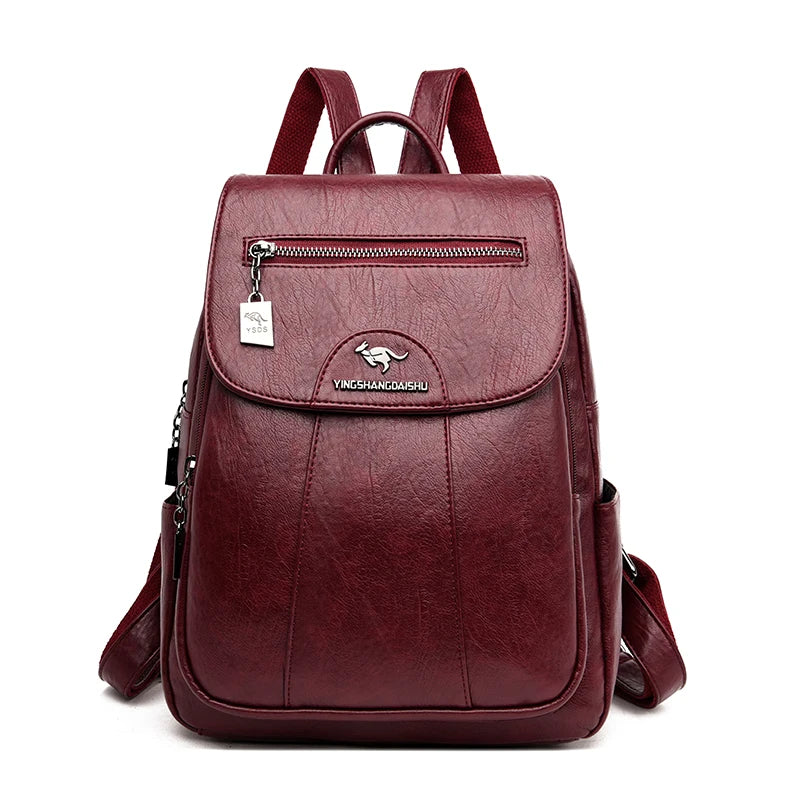 Stilvoller Lederrucksack für Damen | Diebstahlsichere Tasche | Kreszentia