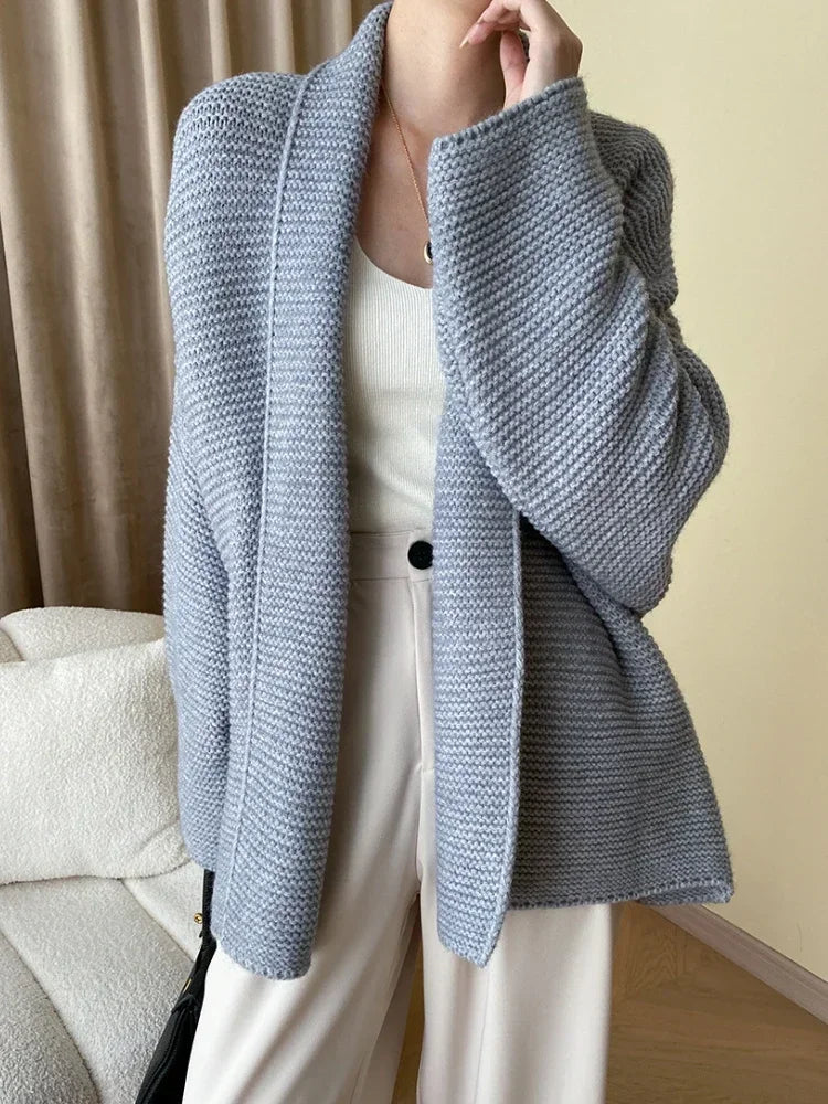 Übergroßer Strickcardigan mit Schnürung in der Taille für Damen | Caronne