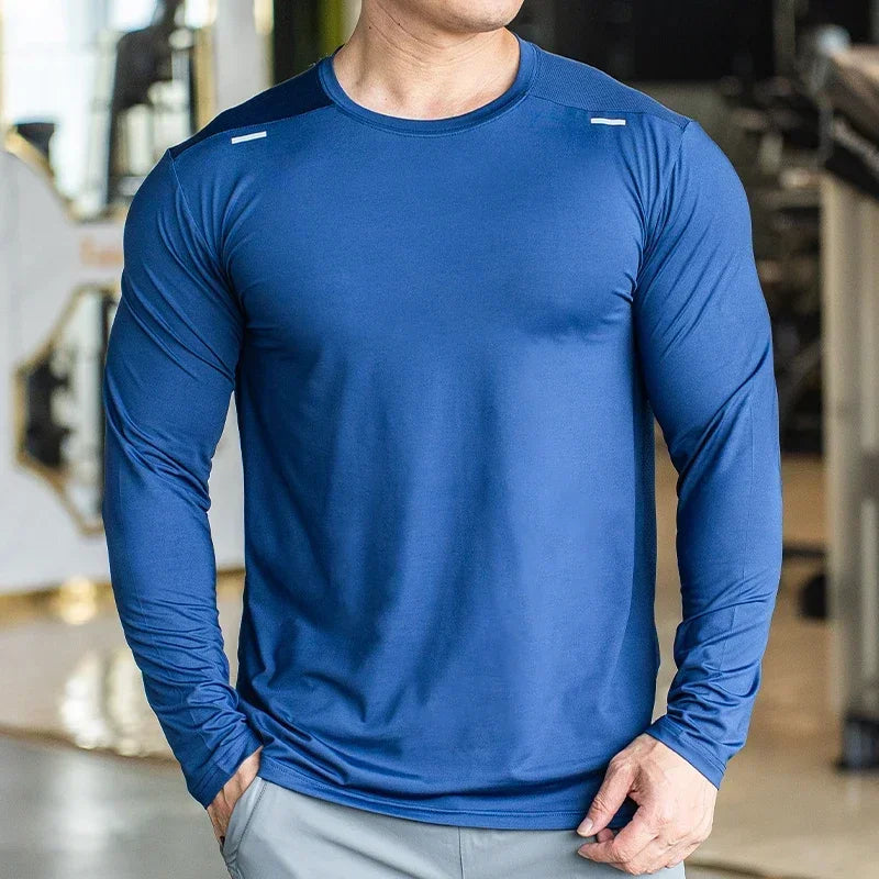 Schnelltrocknendes Langarm-Sporttrainingsshirt für Herren | Eddison