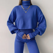 Gerippter Rollkragenpullover und Hose für Damen | Analya Luxe