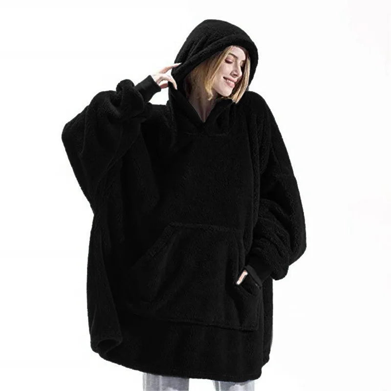 Unisex Fleecedecke mit Kapuze, Jacke | Snuggie