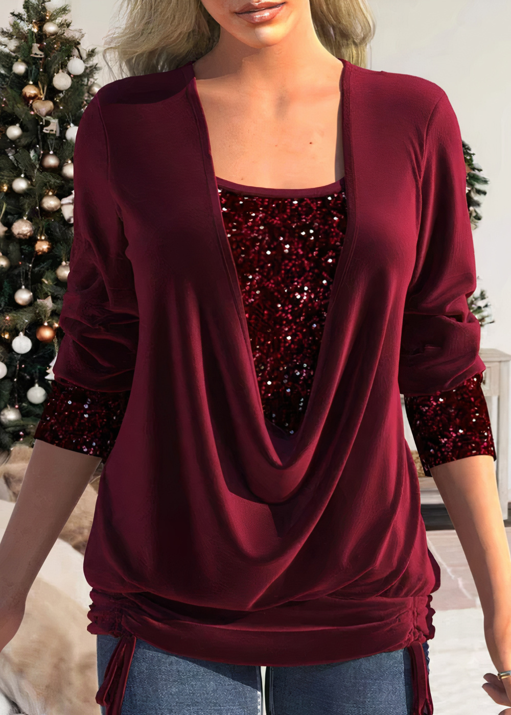 Cathy l Lockere Glitzerbluse für Damen