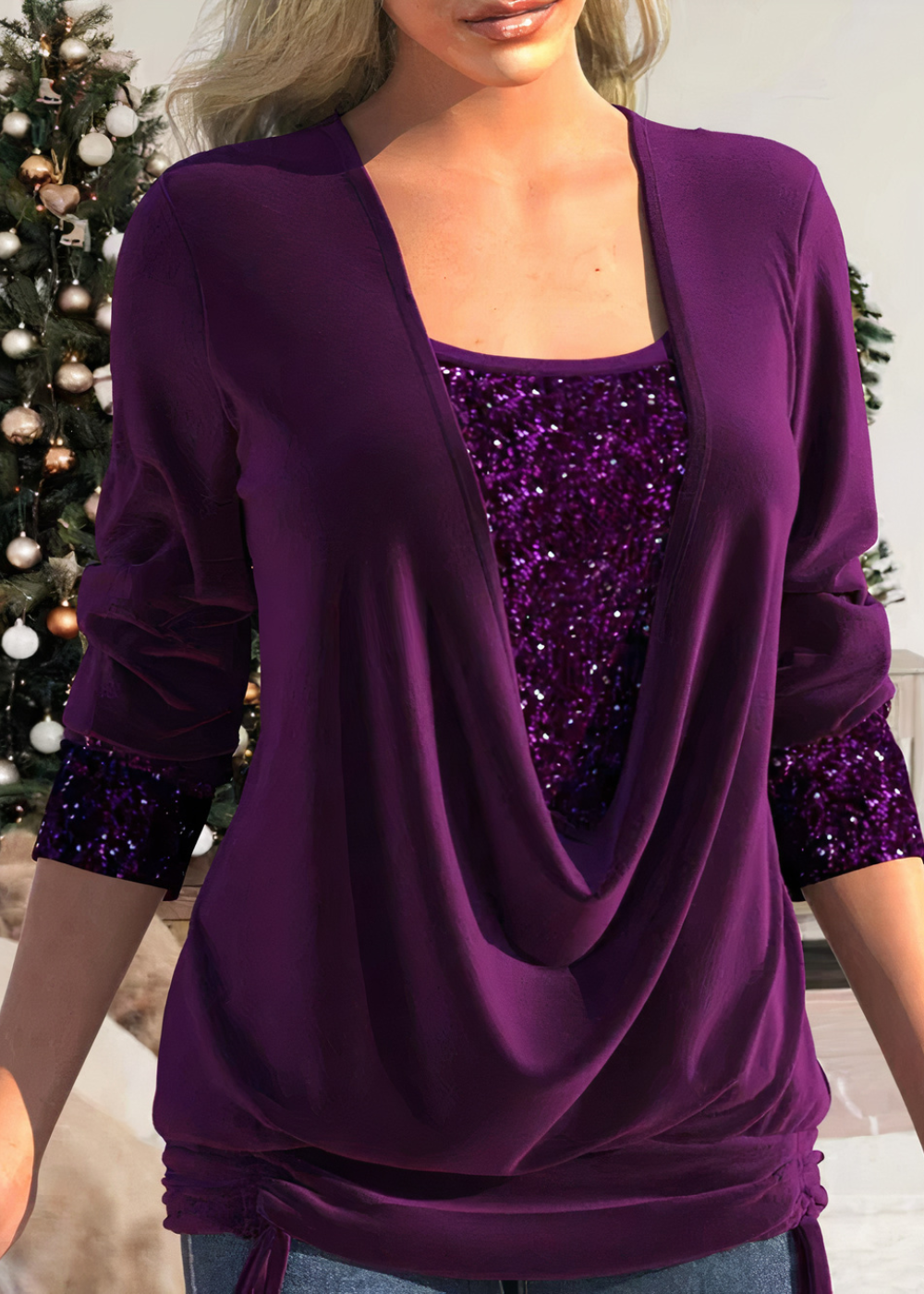 Cathy l Lockere Glitzerbluse für Damen