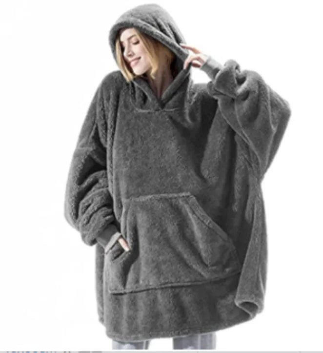 Unisex Fleecedecke mit Kapuze, Jacke | Snuggie