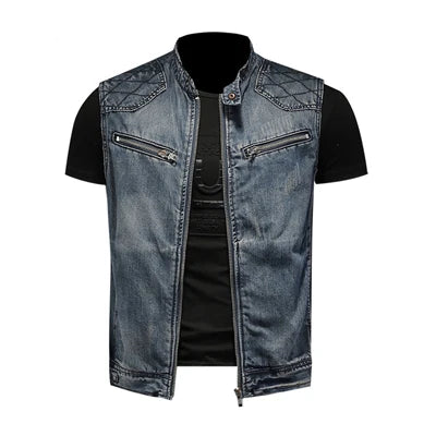 Retro Herren Distressed Jeansjacke l Rockleigh