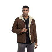 Herren Winter Slim Fit Retro Kragen Dicke Cordjacke | Raiden