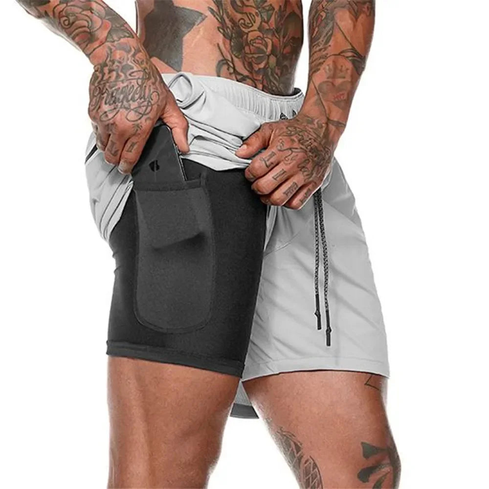 2025 Herren Camo 2-in-1 Laufshorts für Fitnessstudio & Sport | Schnelltrocknend & Atmungsaktiv l Keoni