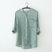 Vintage Button-Down Baumwoll-Leinen Bluse | Riane