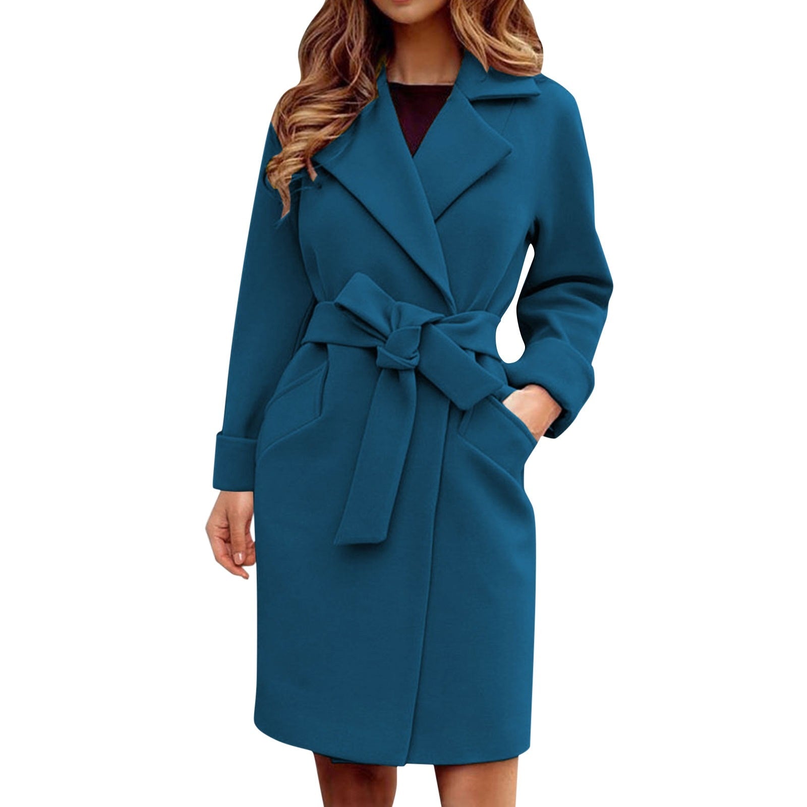 Langer Trenchcoat Wintermantel mit Knopfsystem in knalligen Farben | Kyra