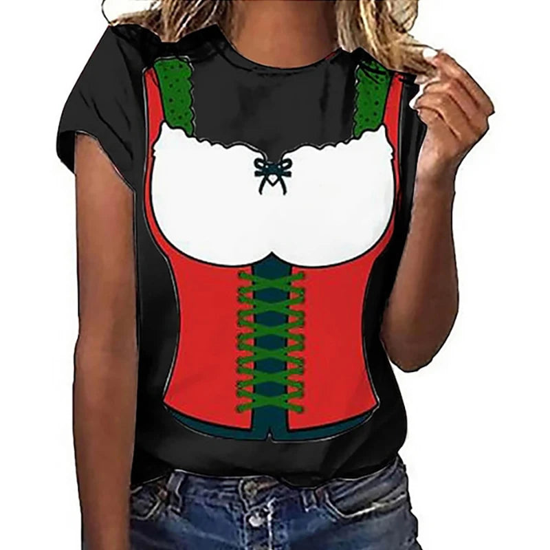 Damen Oktoberfest T-Shirt | Bayerischer Stil | Lustiges Bier-T-Shirt für Oktoberfest | Barbary