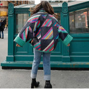 Marisol | Gesteppte Kimonojacke mit Regenbogenstreifen