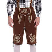 Bayerische Tracht für Herren – Traditionelle Oktoberfest-Hosenträgershorts und Hemd | Tharghall