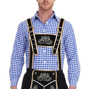 Bayerische Tracht für Herren – Traditionelle Oktoberfest-Hosenträgershorts und Hemd | Tharghall