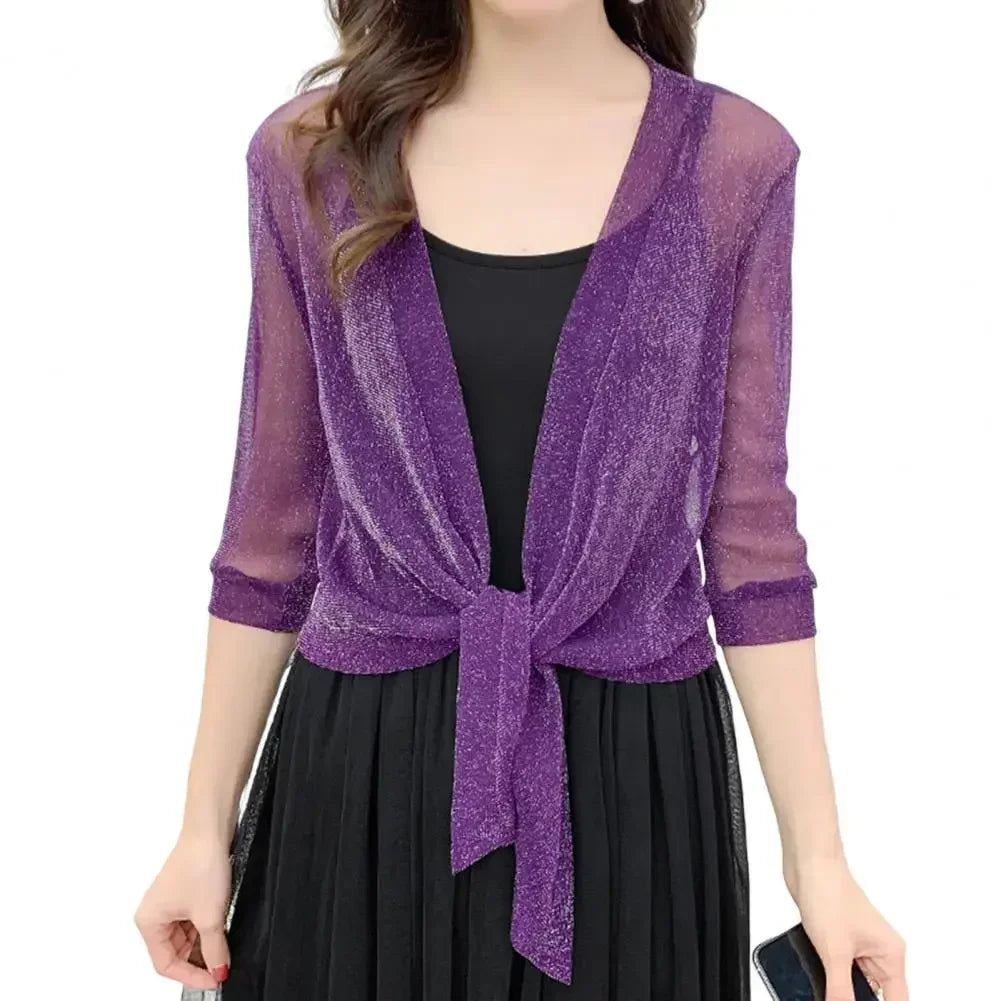 Glitzernder Cardigan mit Schnürung für Damen | Mallory