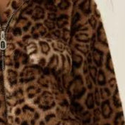 Kunstpelzjacke mit Leopardenmuster für Damen | Azzie