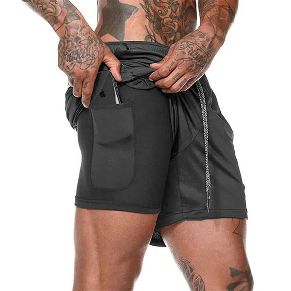 2025 Herren Camo 2-in-1 Laufshorts für Fitnessstudio & Sport | Schnelltrocknend & Atmungsaktiv l Keoni