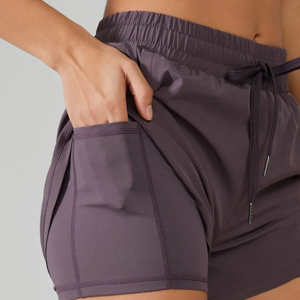 2-in-1-Laufshorts für Damen, Yoga & Fitness l Sigifrith