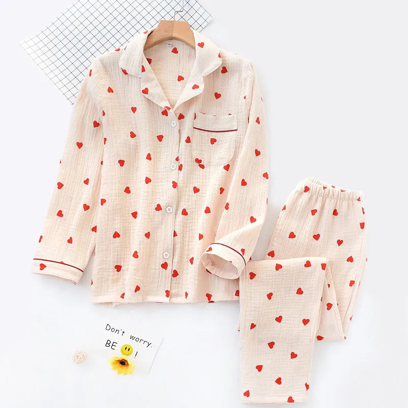 Doppellagiges Pyjama-Set aus Baumwolle | Linea