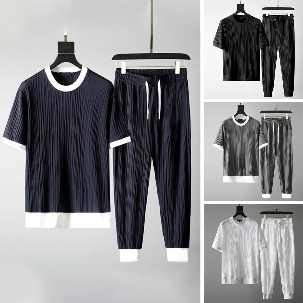 Dawson l Klassisches monochromes Set für Männer, bestehend aus Oberteil und atmungsaktiver Hose