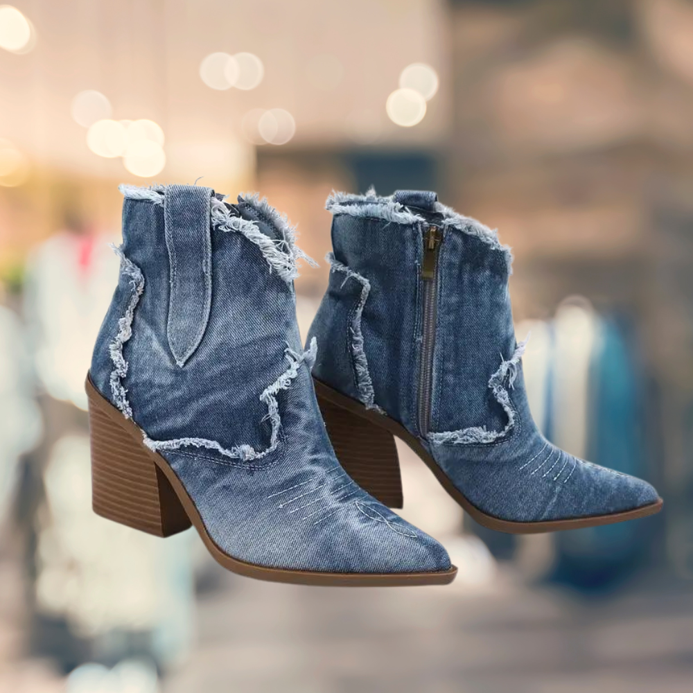 Jeansstiefeletten mit Absatz | Themis