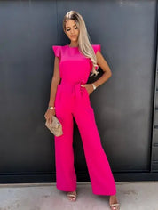 Kleio l Ärmelloser eleganter Jumpsuit aus Seide mit Gürtel