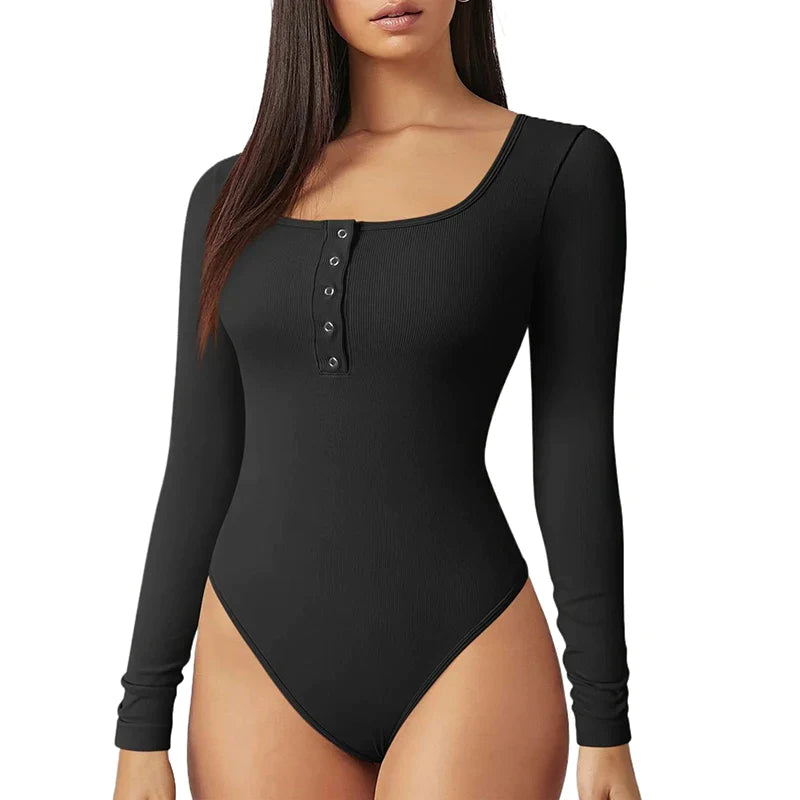 Felicity | Gerippter Bodysuit mit Langen Ärmeln