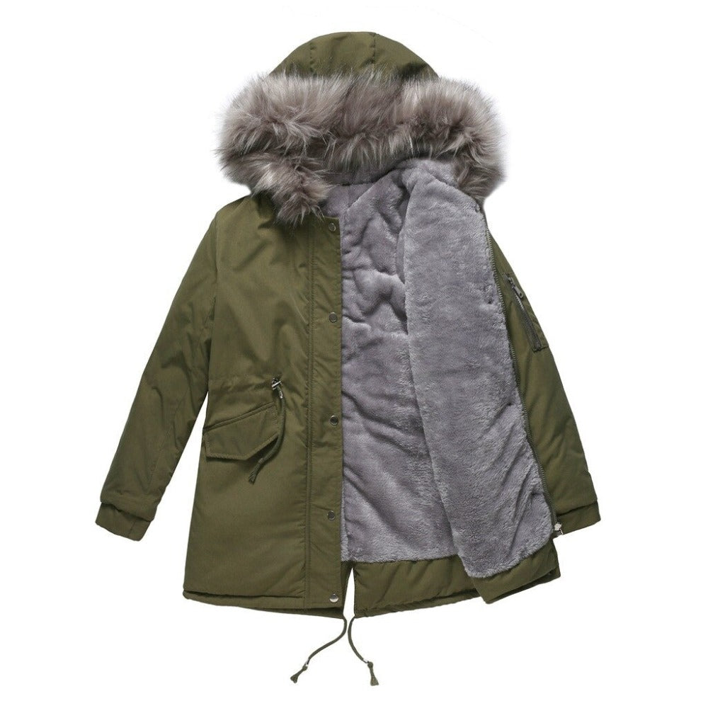 Winterparka mit Fellimitat | Eddeva