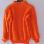 Locker gestrickter einfarbiger Pullover - Vintage Angora Pullover | Rannveigh