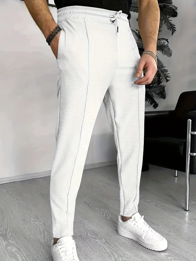 Formelle Hose mit Waffelmuster und Slim Fit für Herren | Makkarios