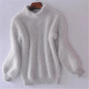 Locker gestrickter einfarbiger Pullover - Vintage Angora Pullover | Rannveigh