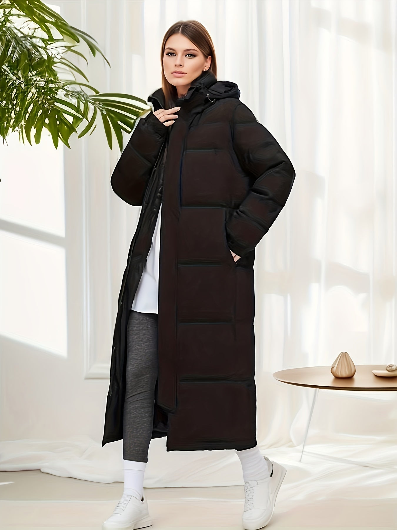 Lange wattierte Winterparkajacke | Cascy