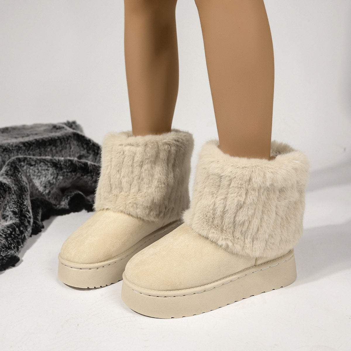 Flauschige und gemütliche Schlupfstiefel für den Winter für Damen | Dorria