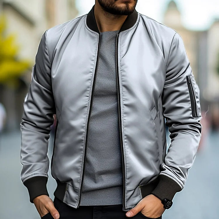 Lässige Baseball-Kragenjacke für Herren | Godfrey