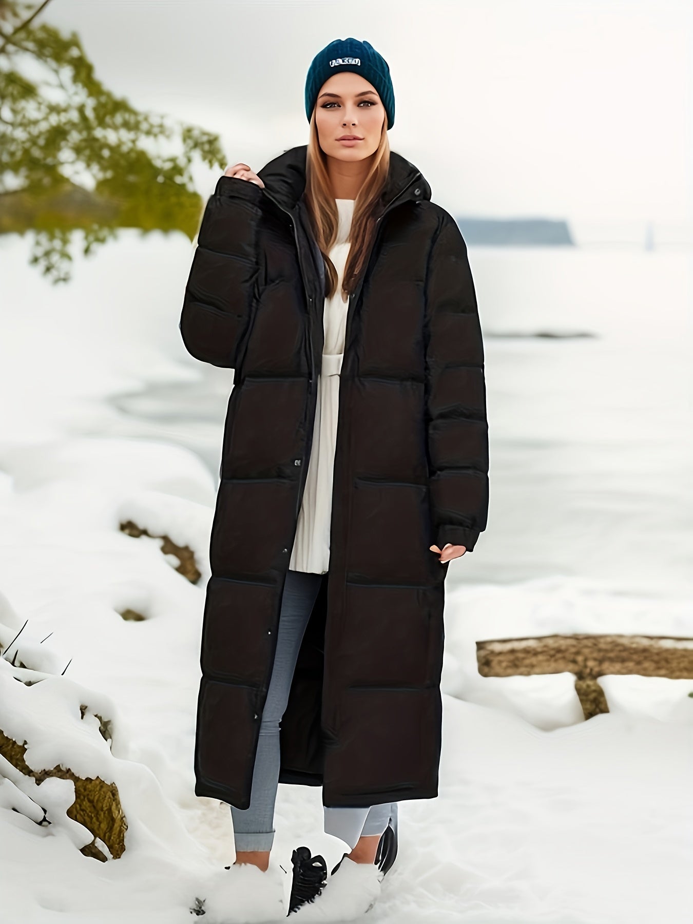 Lange wattierte Winterparkajacke | Cascy