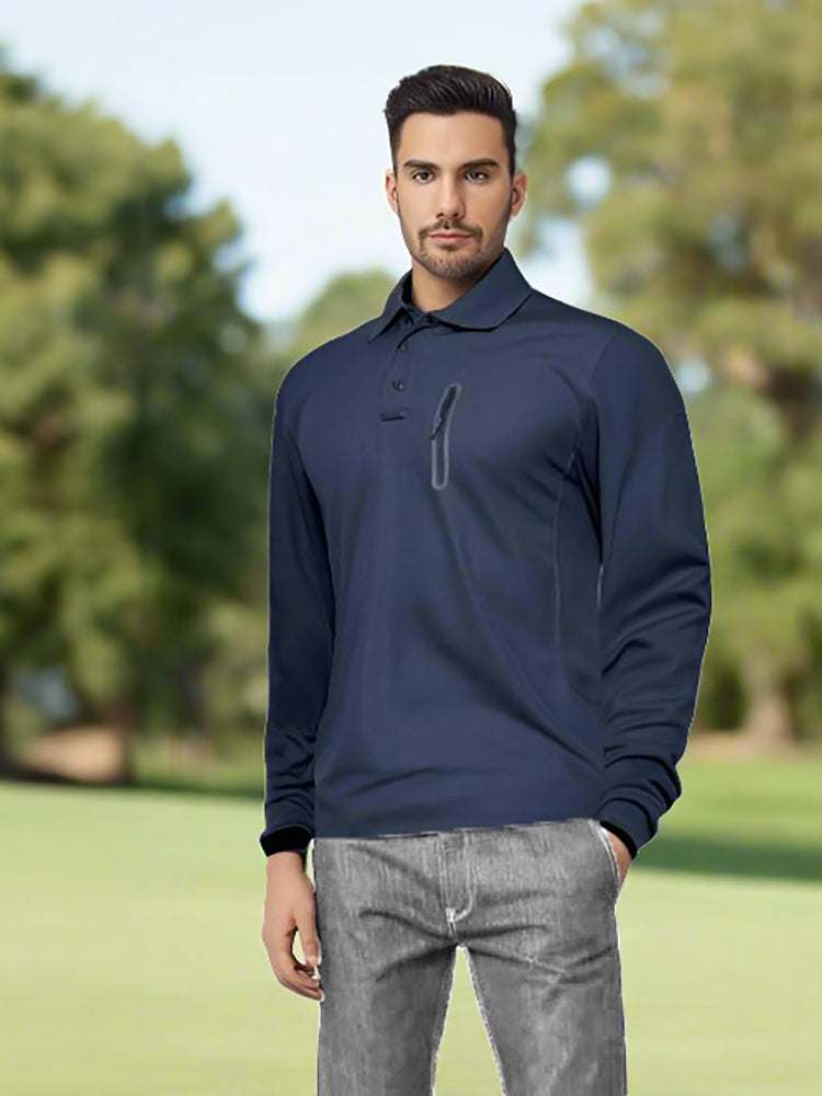 Lässiger langärmeliger Polo-Golfpullover für Herren l Gerant