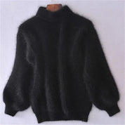 Locker gestrickter einfarbiger Pullover - Vintage Angora Pullover | Rannveigh