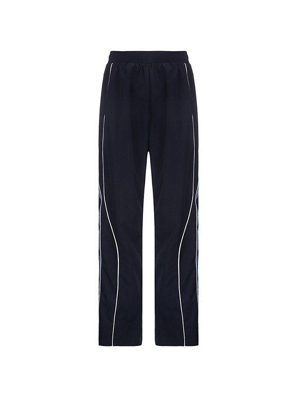 Gestreifte Baggy-Jogginghose im Vintage-Stil in Marineblau | Corissa