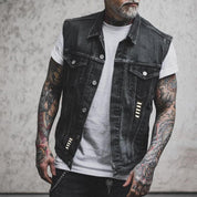 Jacko l Motorrad-Jeansweste für Herren mit Skelett-Aufdruck