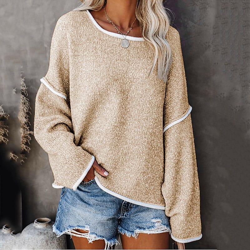 Bequemer langärmeliger grüner Pullover | Earna