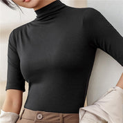 Elegantes nahtloses Rollkragen-Basic-Top für Damen | Marnetta