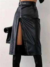 Gothica | Lederrock mit hoher Taille für Damen